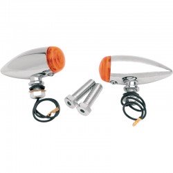 PRO-ONE PERF.MFG. 09030000 Clignotants Bullet Smooth - Chrome & lentille ambre chez KS MOTORCYCLES